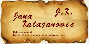 Jana Kalajanović vizit kartica
